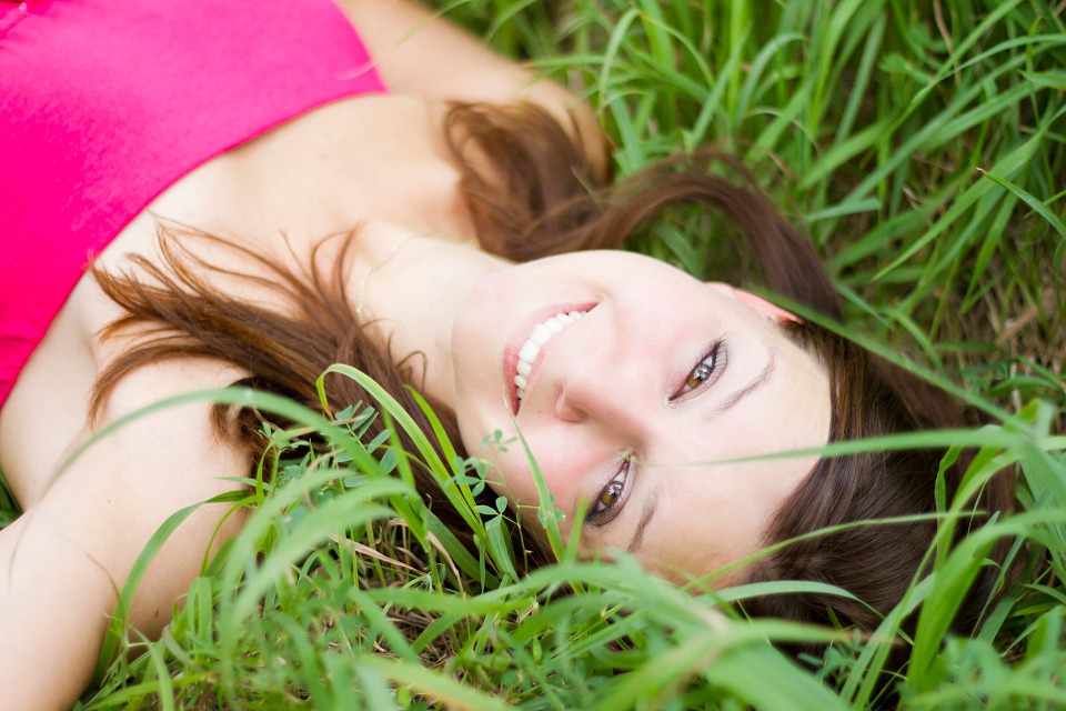 Woman on grass